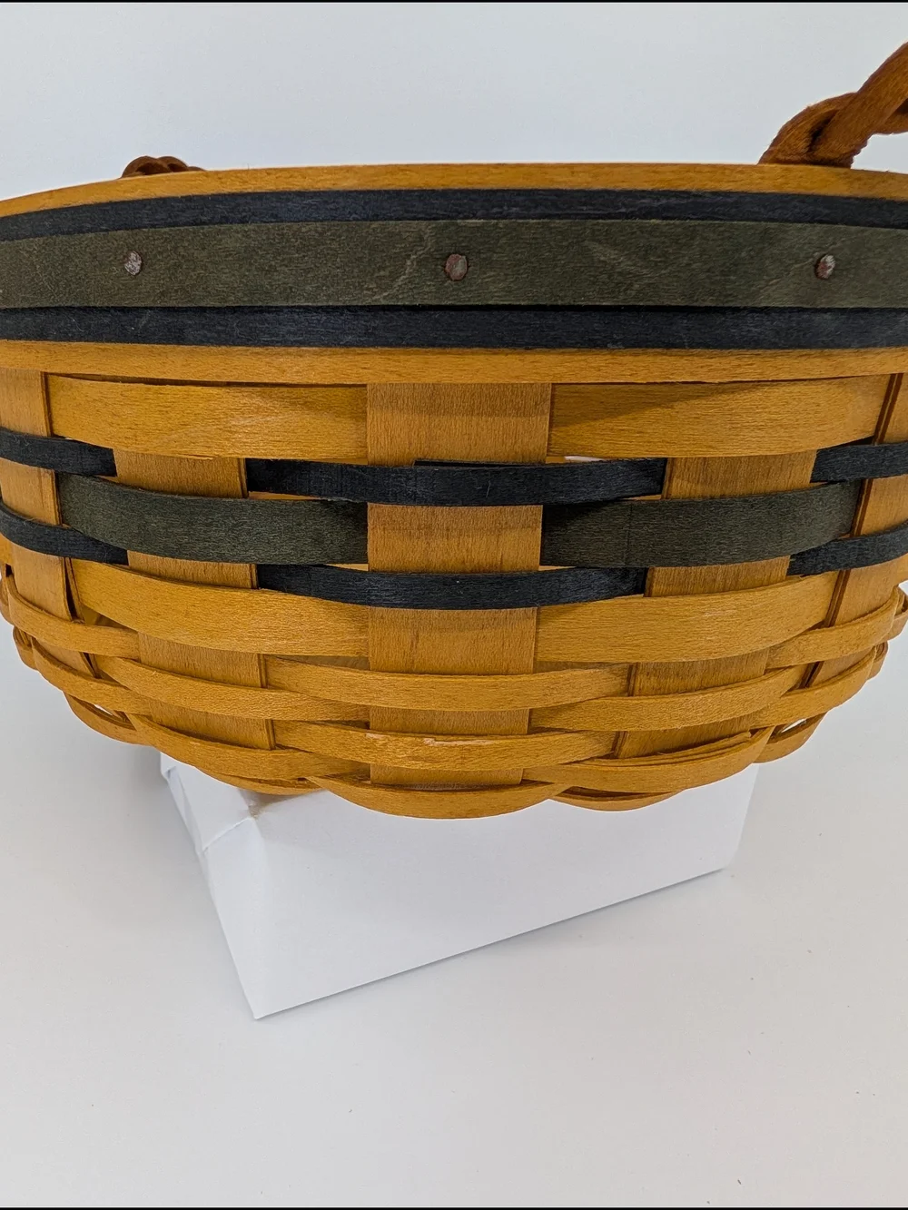 Longaberger Collectors Club 1998 Edition Basket/Liner/Protector Navy/Green